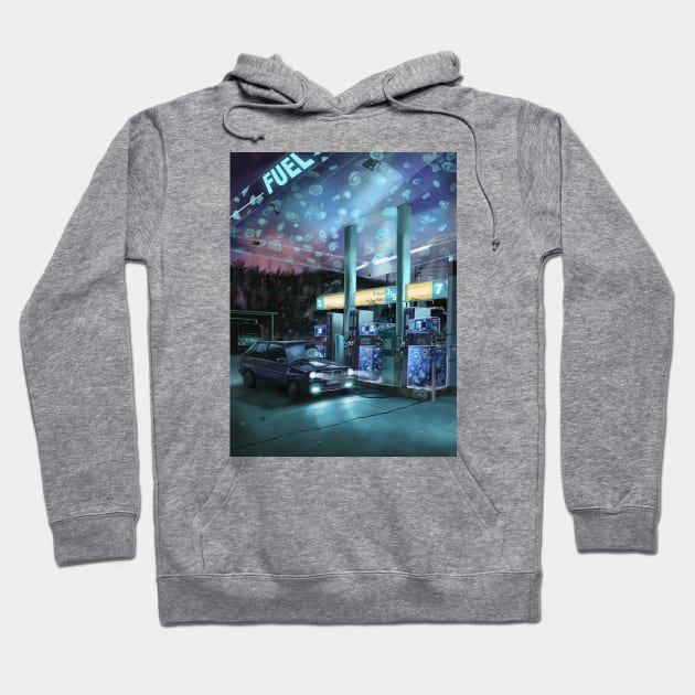 Jellyfish Station Hoodie by Tr3yart Shop